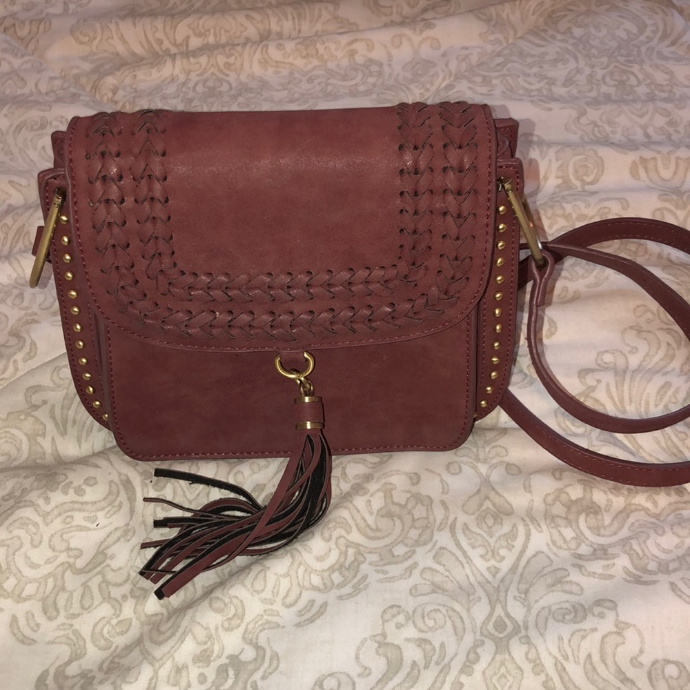 Burgundy cross body purse